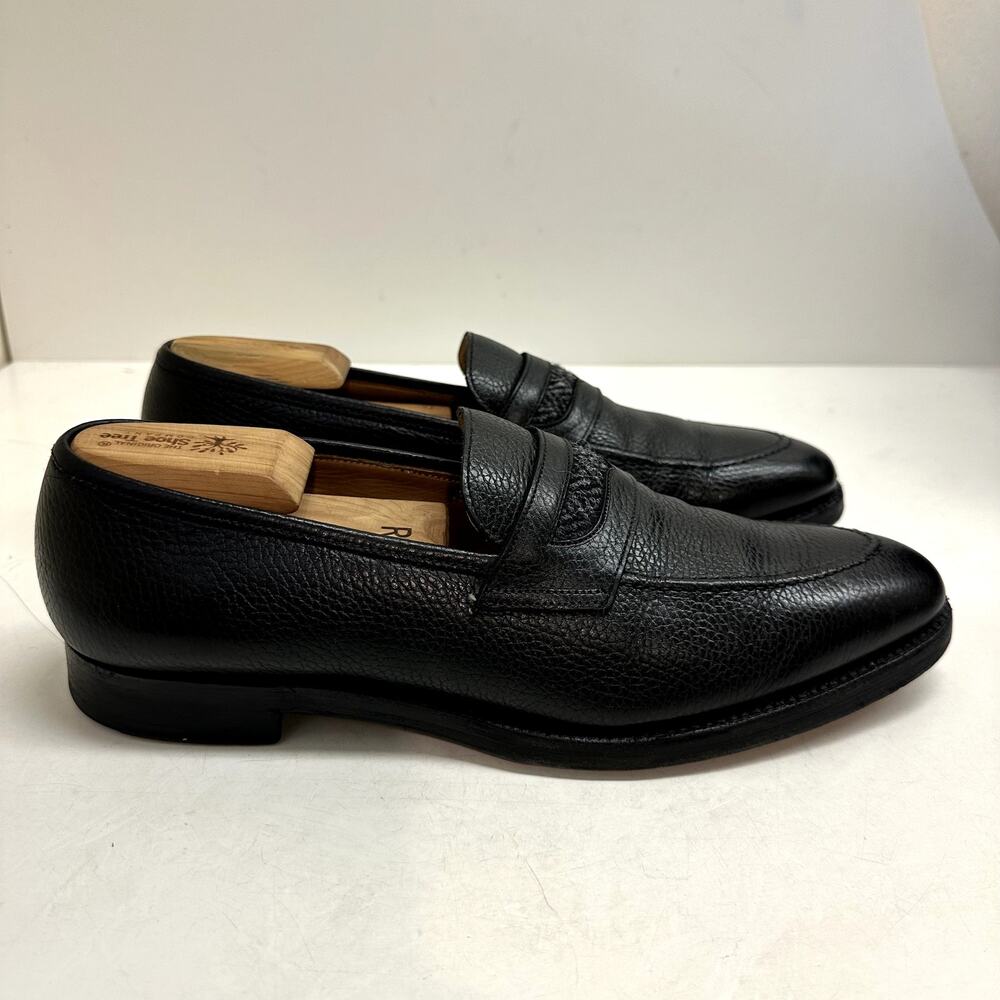 VGUC Crockett & Jones x Brooks Brothers Black Harris Tweed Loafers US 10.5